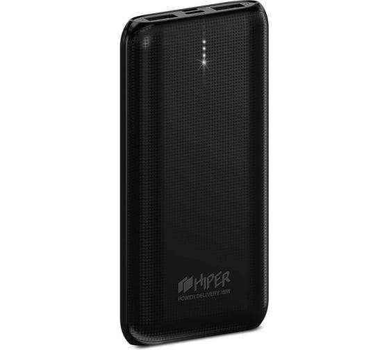 Внешний аккумулятор HIPER Li-Pol 10000 mAh QC 3A+2.4A 2xUSB 1xType-C черный RPX10000 BLACK
