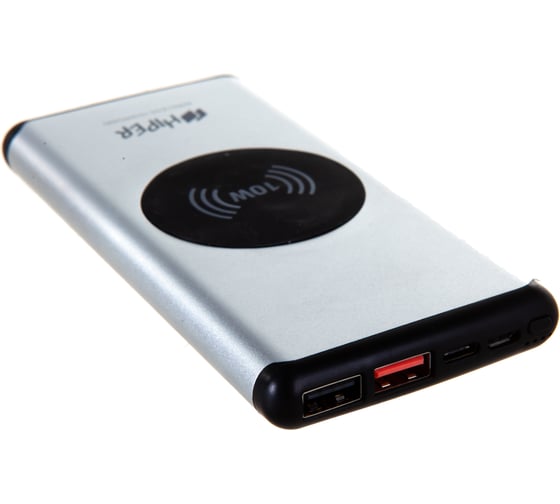 Внешний аккумулятор HIPER с беспроводной зарядкой Li-Pol 10000 mAh NANO X SILVER