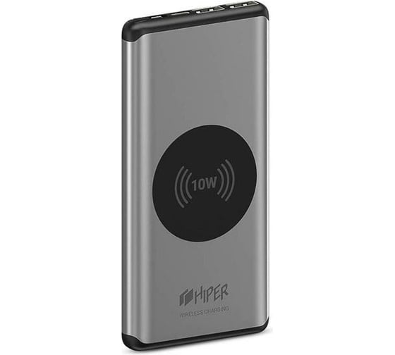 Внешний аккумулятор HIPER с беспроводной зарядкой Li-Pol 10000 mAh NANO X SILVER