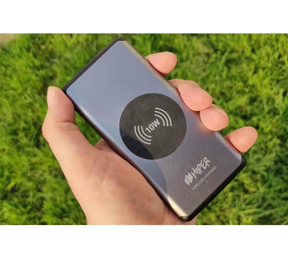 Внешний аккумулятор HIPER с беспроводной зарядкой Li-Pol 10000 mAh NANO X SILVER
