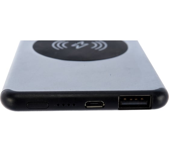 Внешний аккумулятор HIPER с беспроводной зарядкой Li-Pol 5000 mAh QI 5W 2.4A NANO V SPACE GRAY