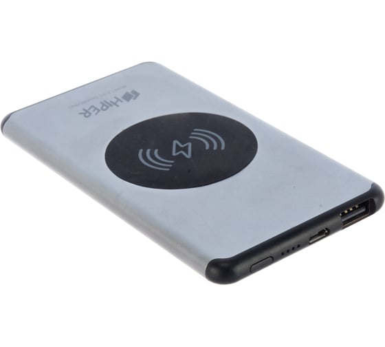 Внешний аккумулятор HIPER с беспроводной зарядкой Li-Pol 5000 mAh QI 5W 2.4A NANO V SPACE GRAY