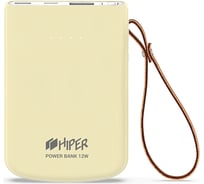 Внешний аккумулятор HIPER Li-Pol 5000 mAh 2.1A 2xUSB 1xType-C желтый TRAVEL 5K LEMON