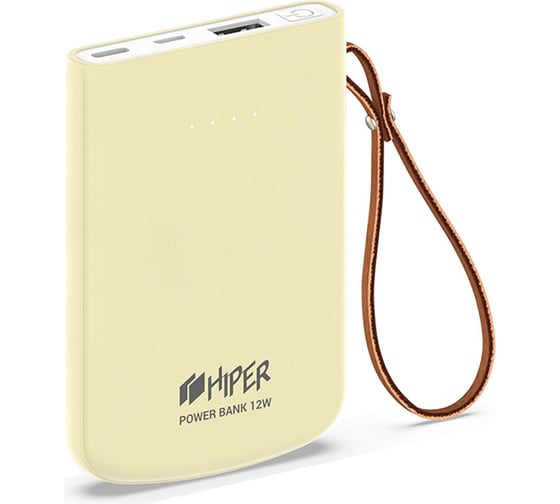Внешний аккумулятор HIPER Li-Pol 5000 mAh 2.1A 2xUSB 1xType-C желтый TRAVEL 5K LEMON
