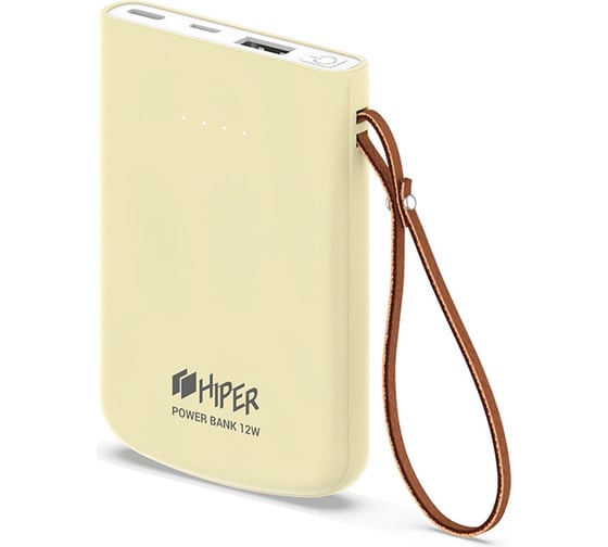 Внешний аккумулятор HIPER Li-Pol 5000 mAh 2.1A 2xUSB 1xType-C желтый TRAVEL 5K LEMON