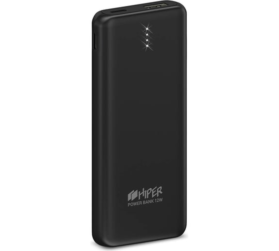 Внешний аккумулятор HIPER Li-Pol 10000 mAh 2.4A+2.4A 2xUSB 1xType-C черный PSL10000 BLACK 1