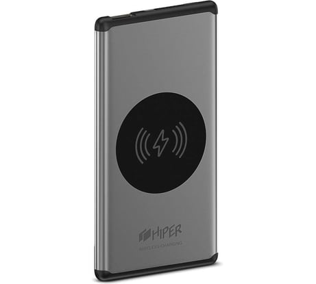 Внешний аккумулятор HIPER с беспроводной зарядкой Li-Pol 5000 mAh QI 5W 2.4A NANO V SILVER