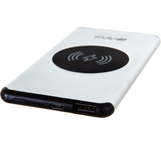 Внешний аккумулятор HIPER с беспроводной зарядкой Li-Pol 5000 mAh QI 5W 2.4A NANO V SILVER