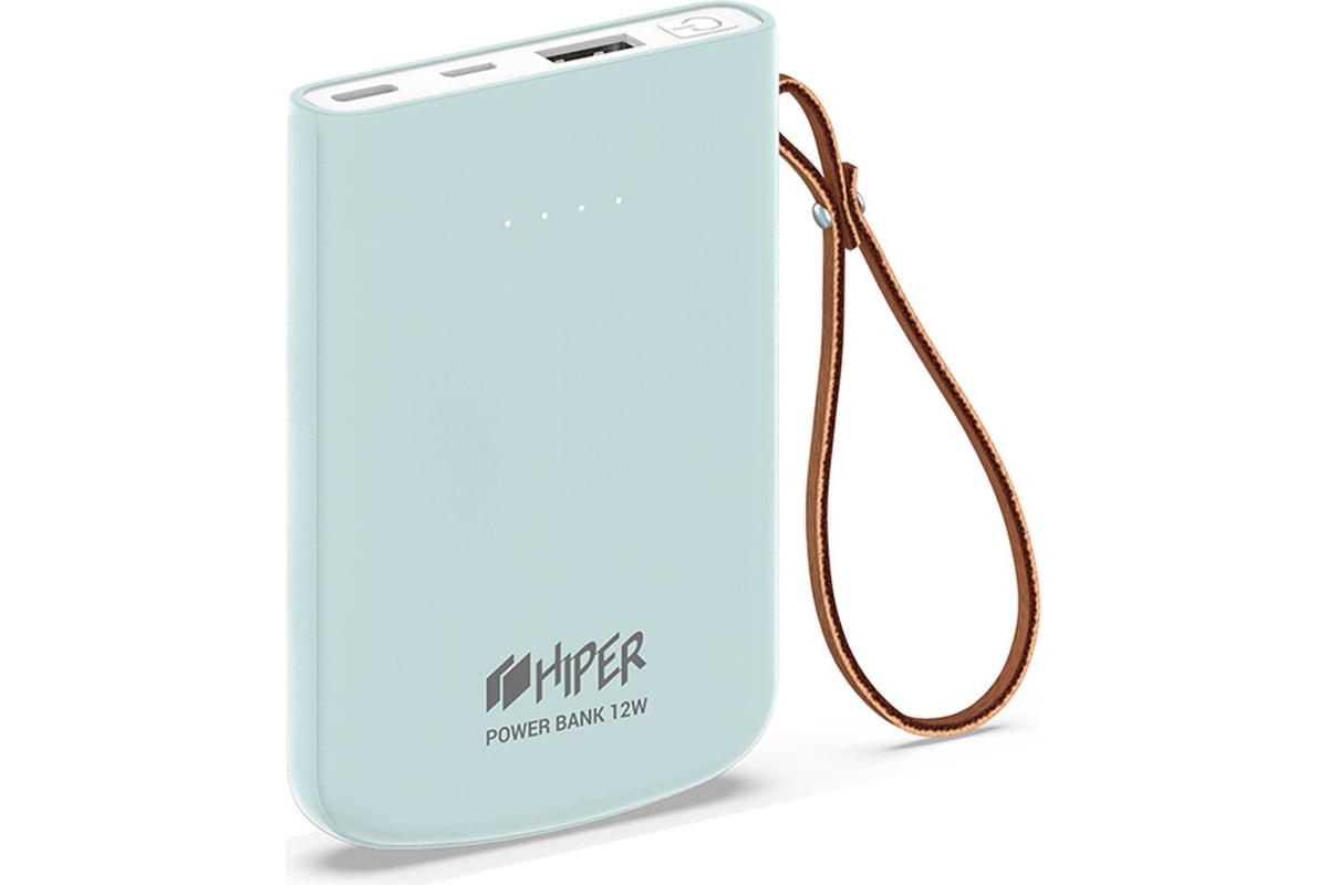 Внешний аккумулятор HIPER Li-Pol 5000 mAh 2.1A 2xUSB 1xType-C голубой  TRAVEL 5K ICE