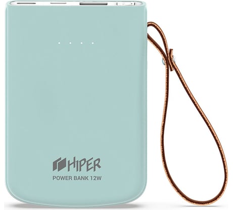 Внешний аккумулятор HIPER Li-Pol 5000 mAh 2.1A 2xUSB 1xType-C голубой TRAVEL 5K ICE