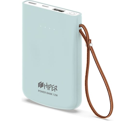 Внешний аккумулятор HIPER Li-Pol 5000 mAh 2.1A 2xUSB 1xType-C голубой TRAVEL 5K ICE