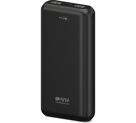 Внешний аккумулятор HIPER Li-Pol 20000 mAh 2.4A+2.4A 2xUSB 1xType-C черный PSL20000 BLACK