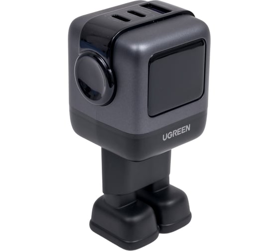 Сетевое зарядное устройство UGREEN Nexode Robot 65Вт 2xUSB-C, 1xUSB-A, GaN, цвет серый космос 25685B