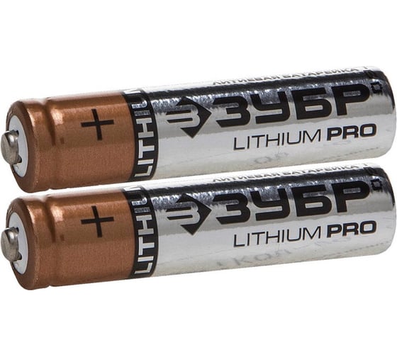 Батарейка Зубр "Lithium PRO", литиевая Li-FeS2, "AAA", 1,5В, 2шт 59201-2C