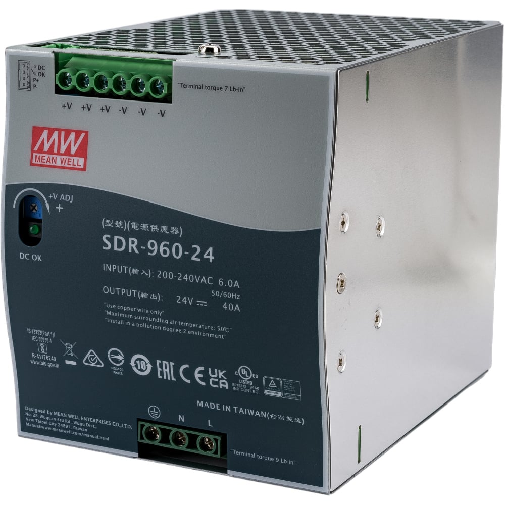 Источник питания Mean Well AC/DC SDR-960-24 Т02150236