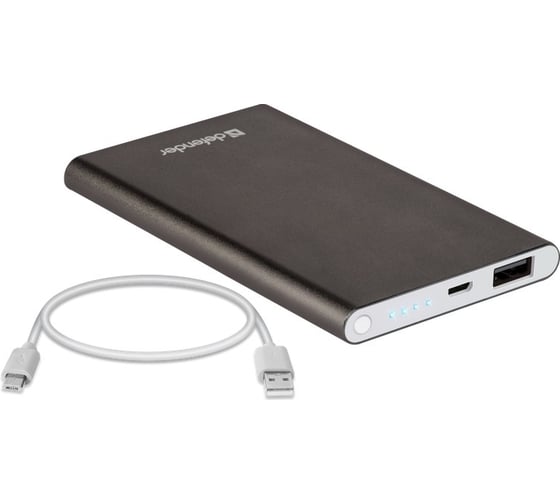 Внешний аккумулятор DEFENDER ExtraLife 4000B Li-pol, 1 USB, 4000 mAh, 2.1A 83619