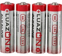 Алкалиновая батарейка Luazon AA, LR6, спайка, 4 штуки 1647489