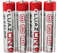 Алкалиновая батарейка Luazon AAA, LR03, спайка, 4 штуки 1647488