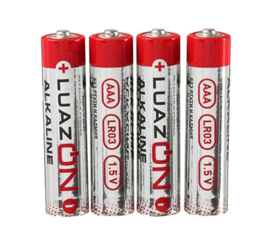 Алкалиновая батарейка Luazon AAA, LR03, спайка, 4 штуки 1647488