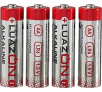 Алкалиновая батарейка Luazon АА, LR6, блистер, 4 штуки 3005551