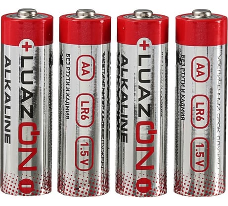 Алкалиновая батарейка Luazon АА, LR6, блистер, 4 штуки 3005551