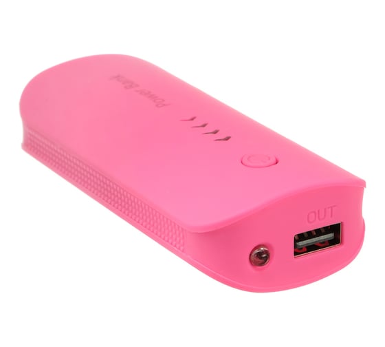 Внешний аккумулятор Luazon 3600 мАч, USB, 1 А, индикатор зарядки, розовый 4311099