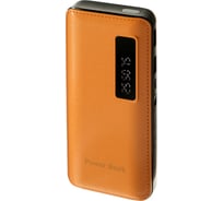 Внешний аккумулятор Luazon 7500 мАч, 2 USB, 1 А, дисплей, фонарик, коричневый 4311117