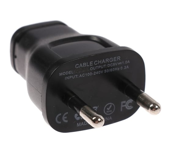 Сетевое зарядное устройство Luazon модель LPA-18, USB, 1 А, чёрное 3916266