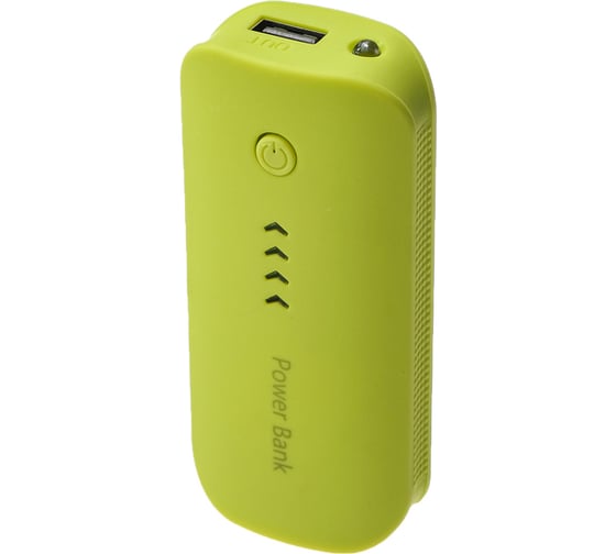 Внешний аккумулятор Luazon 3600 мАч, USB, 1 А, индикатор зарядки, зелёный 4311100 1