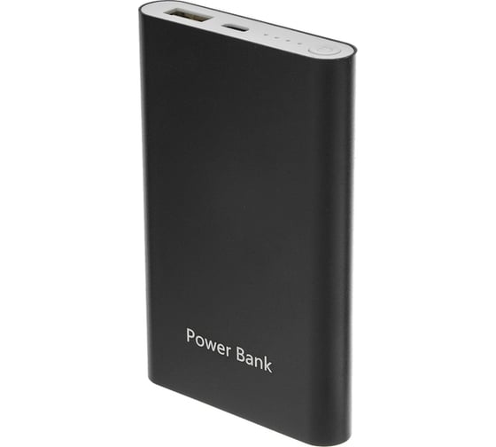 Внешний аккумулятор Luazon 8000 мАч, USB, 1 А, индикатор, тонкий корпус, металл, чёрный 4311123 1