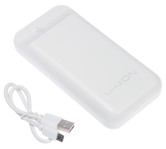 Внешний аккумулятор Luazon Li-pol, 20000 мАч, 2 USB, 2.1 A/1 A 4601755