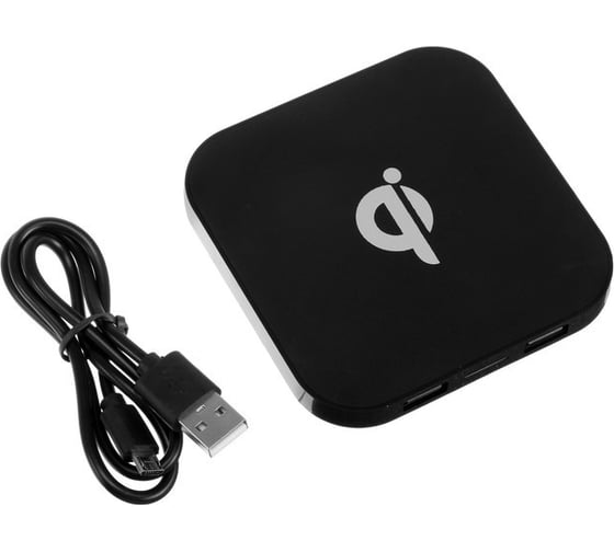 Беспроводное зарядное устройство Luazon модель LCC-78, 1 А, 2 USB, USB-microUSB, черное 4363474