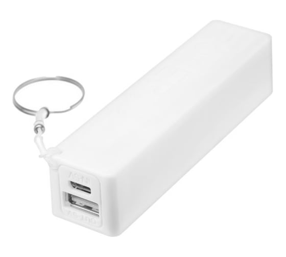 Внешний аккумулятор Luazon 2200 мАч, USB, 1 А, крепление кольцо, белый 4311088