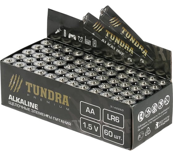Алкалиновая батарейка TUNDRA AA, LR6 спайка, 4 шт 3142260