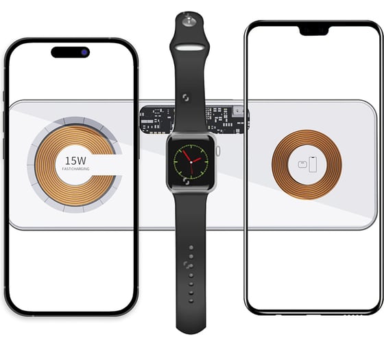 Беспроводное зарядное устройство TFN MAgTrio2 32.5W Apple wh TFN-QI23