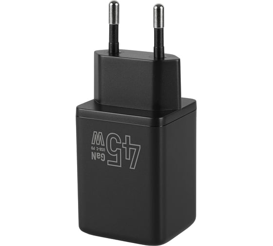 Сетевое зарядное устройство TFN GAN C+C 45W Dual, без кабеля, black TFN-WC-CC-45W-BK