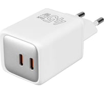 Сетевое зарядное устройство TFN GAN C+C 45W Dual, без кабеля, white TFN-WC-CC-45W-WH