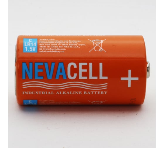 Элемент питания алкалиновый NevaCell батарейка industrial C LR14, 12 штук 4687205314833