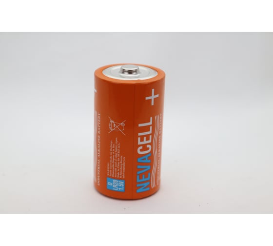 Элемент питания алкалиновый NevaCell батарейка industrial D LR20, 2 штуки 4687205314840