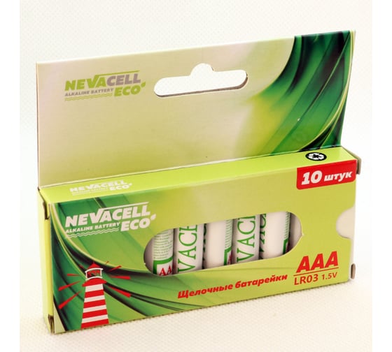 Элемент питания алкалиновый NevaCell батарейка ECO AАA, 10 штук 4687205306586