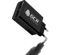 Сетевое зарядное устройство на 2 USB порта GCR 2.1A, черный VIV51I981