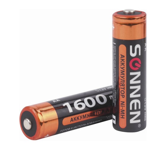Аккумуляторные батарейки SONNEN АА HR06 Ni-Mh 1600mAh 2шт в блистере 454233