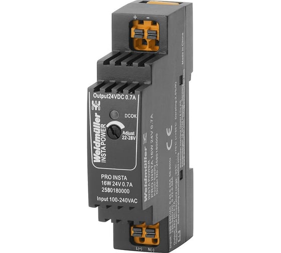 Однофазный импульсный источник питания Weidmuller PRO INSTA 16W 24V 0.7A 2580180000 1