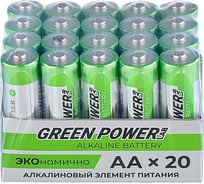 Батарейка Powerlab GREEN LR6 AA BOX20 Alkaline 1.5V 00-00028751 34516441