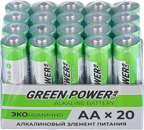 Батарейка Powerlab GREEN LR6 AA BOX20 Alkaline 1.5V 00-00028751