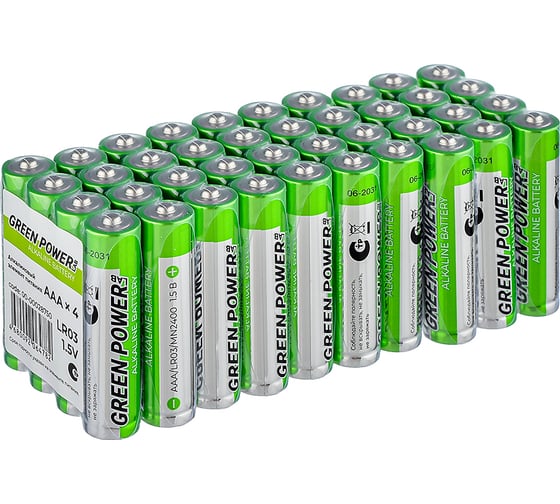 Батарейка Powerlab GREEN LR03 AAA BOX40 Alkaline 1.5V 00-00028750