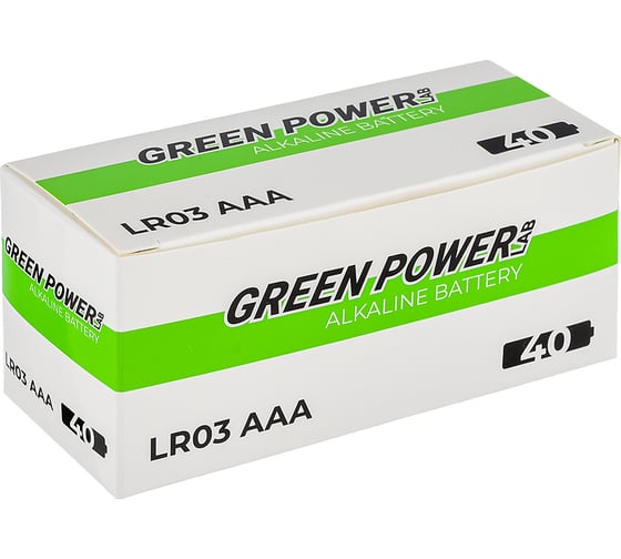 Батарейка Powerlab GREEN LR03 AAA BOX40 Alkaline 1.5V 00-00028750