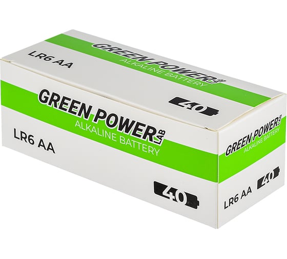 Батарейка Powerlab GREEN LR6 AA BOX40 Alkaline 1.5V 00-00028749