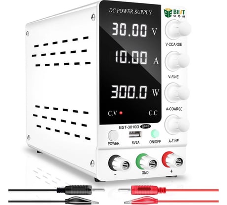 Лабораторный источник питания BestTool BST-3010D 30В, 10А, 300Вт, 1 канал 145810