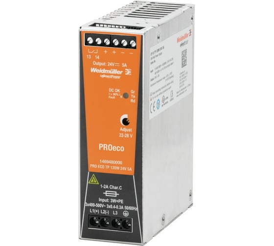 Источник питания Weidmuller PRO ECO 120W 24V 5A 1469480000 1